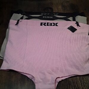 NWT RBX Multiple sizes 3 Pair Ribbed Super Comfy Active Panties Pink,Tan & Black